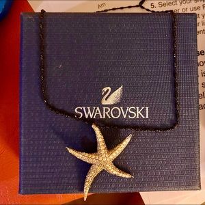 Crystal Star Fish Pendant, Swarovski rhinestones.
